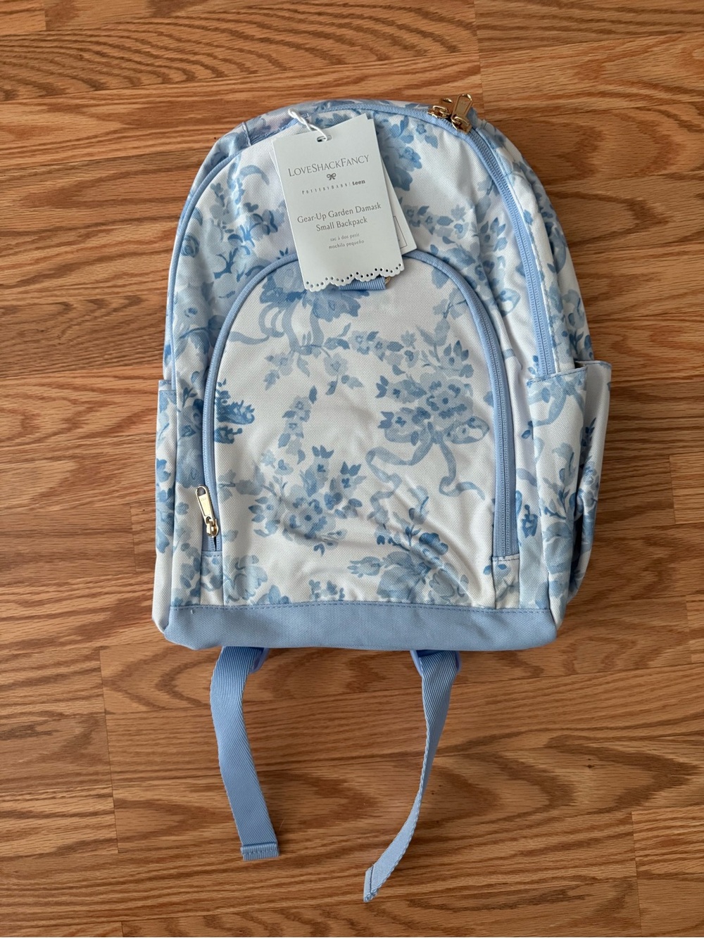 NWT - Pottery Barn Teen LoveShackFancy Pale Blue Floral Mini Backpack